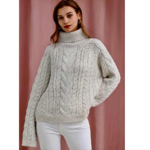 Talbots - Grey Sparkle Turtleneck/Cowl Sweater | Large - Picture 5 of 5